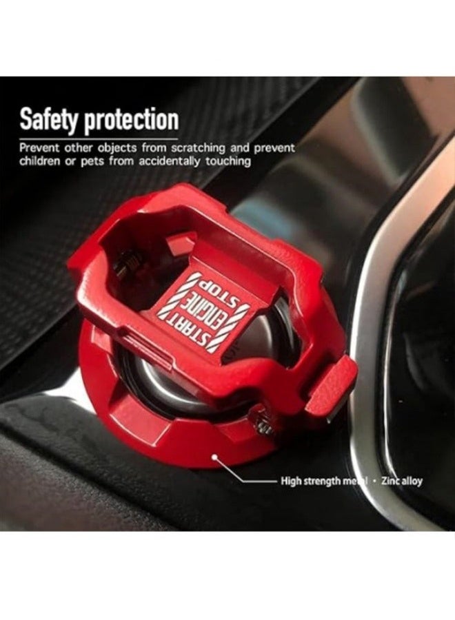Push Start on Cover Car Engine Start Stop on Cover Protector Motorcycle Key Ignition Switch Cover Cool Car Accessories Interior Decor Red - Image 5