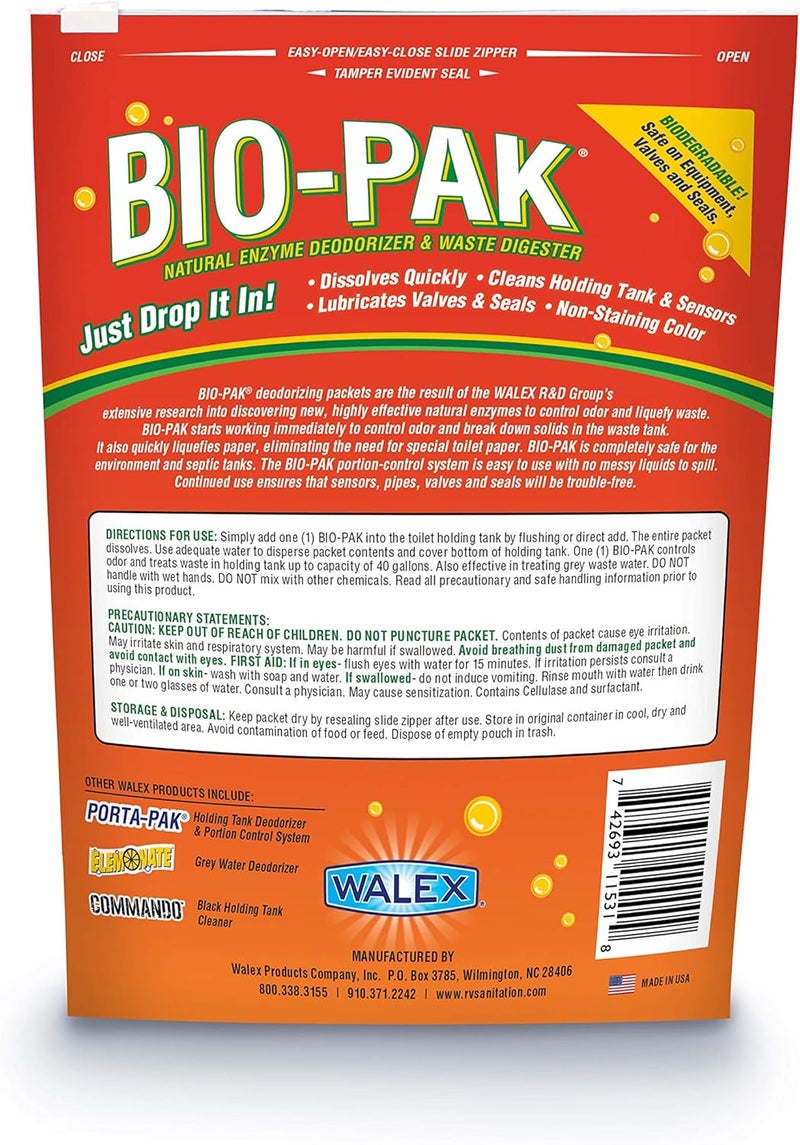 WALEX BIOTROPBG Bio-Pak Natural Holding Tank Deodorizer and Waste Digester Drop-Ins, Tropical Breeze Scent (Pack of 10) - Image 2