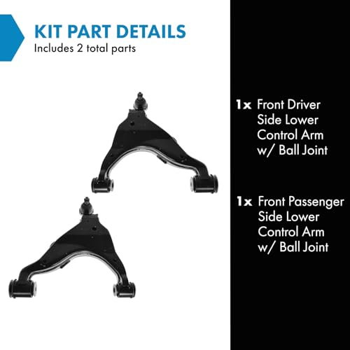 TRQ Front Lower Control Arm with Ball Joint Set Compatible with 2003-2009 Lexus GX470 Toyota 4Runner 2007-2009 FJ Cruiser - Image 2