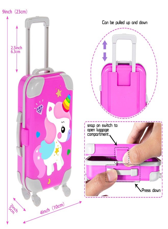 ebuddy 18 inch Doll Clothes and Accessories-Travel Suitcase Playset for 18 inch Dolls Flower Princess Dress with Backpack Luggage Include Shoes, Glasses and Ticket (No Doll) - Image 5