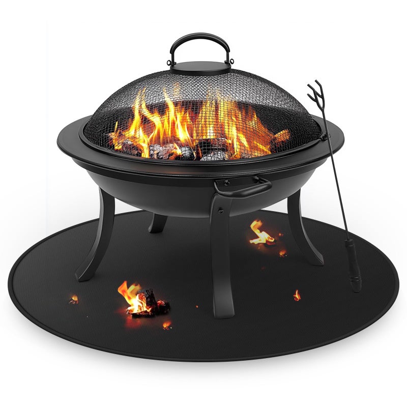 FIREWESS Fire Pit Mat For Solo Stove Bonfire  Round Under Grill Blanket For Outdoor Grill  Fireproof Mat  Oil Proof Waterproof Under Floor Bbq Accessories Protector For Solo Stove Accessories (36Inch) - Image 1