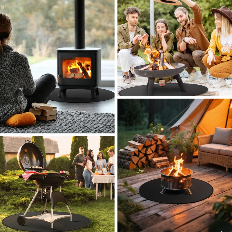 FIREWESS Fire Pit Mat For Solo Stove Bonfire  Round Under Grill Blanket For Outdoor Grill  Fireproof Mat  Oil Proof Waterproof Under Floor Bbq Accessories Protector For Solo Stove Accessories (36Inch) - Image 4