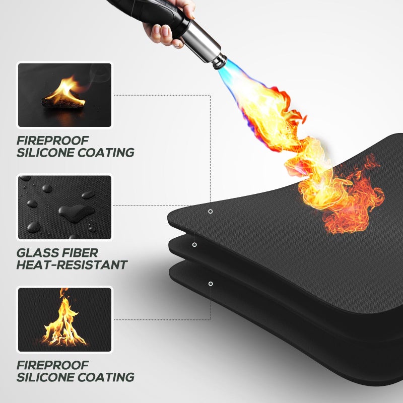 FIREWESS Fire Pit Mat For Solo Stove Bonfire  Round Under Grill Blanket For Outdoor Grill  Fireproof Mat  Oil Proof Waterproof Under Floor Bbq Accessories Protector For Solo Stove Accessories (36Inch) - Image 3