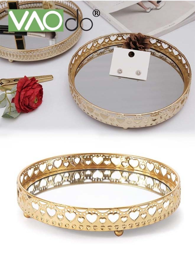 VAOdo Mirrored Tray, Decorative Mirror for Perfume Organizer, Jewelry Dresser Organizer Trays, 17.5x5CM  - Image 1