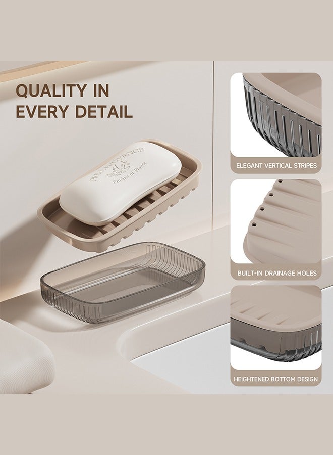 bdo Large Soap Dish Holder, Self Draining Bar Soap Holder, Plastic Soap Bar Container, Soap Saver for Shower, Bathroom, Kitchen - Without Cover - Image 4