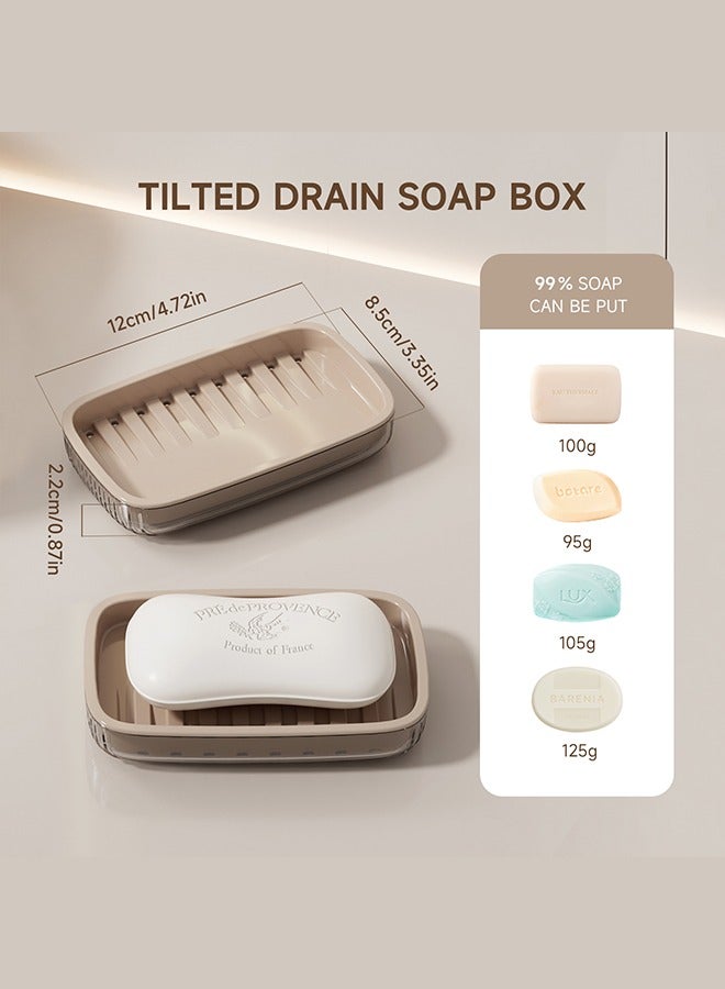 bdo Large Soap Dish Holder, Self Draining Bar Soap Holder, Plastic Soap Bar Container, Soap Saver for Shower, Bathroom, Kitchen - Without Cover - Image 2