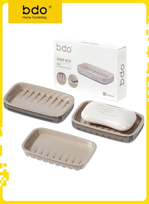 Large Soap Dish Holder, Self Draining Bar Soap Holder, Plastic Soap Bar Container, Soap Saver for Shower, Bathroom, Kitchen - Without Cover