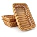 Eusoar 3pcs Poly-Wicker Bread Basket,  11.8"x 7.9"x 2.4" Tabletop Food Serving Baskets Trays, Bread Proofing Basket, - Image 2