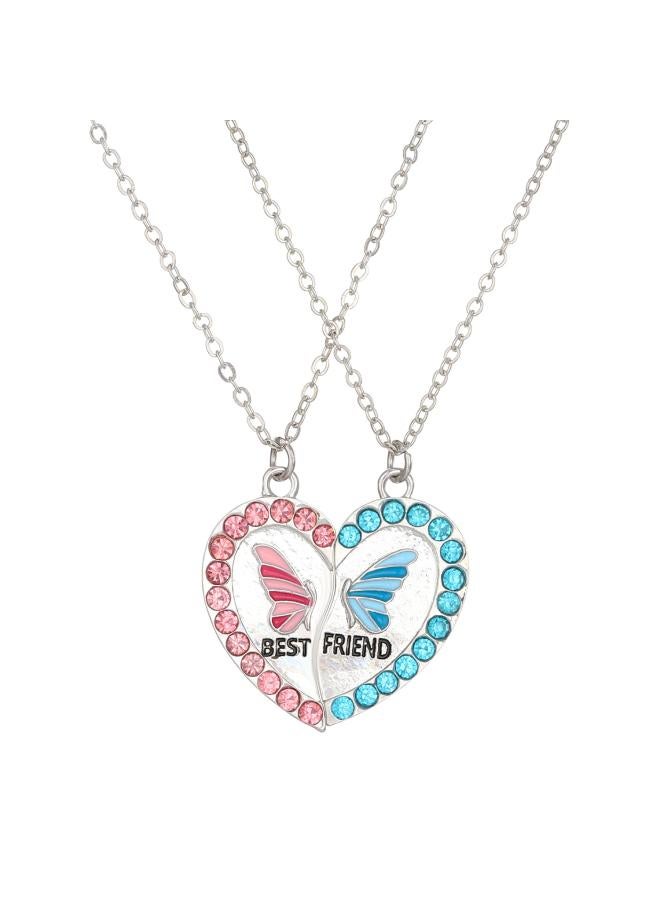 New Friendship Necklace Women's Alloy Love Rainbow Necklace Set European And American Personality Good Friend Clavicle Chain