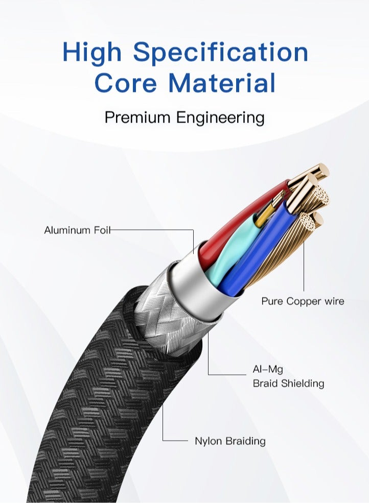 Yezler iPhone C to Lightning Cable 27W PD Fast Charge | MFi Certified Nylon Braided USB-C to Lightning Charger Cord | Quick Charging for iPhone 15/14/13/12 Pro Max, iPad, AirPods | Durable & Long-Lasting - Image 3