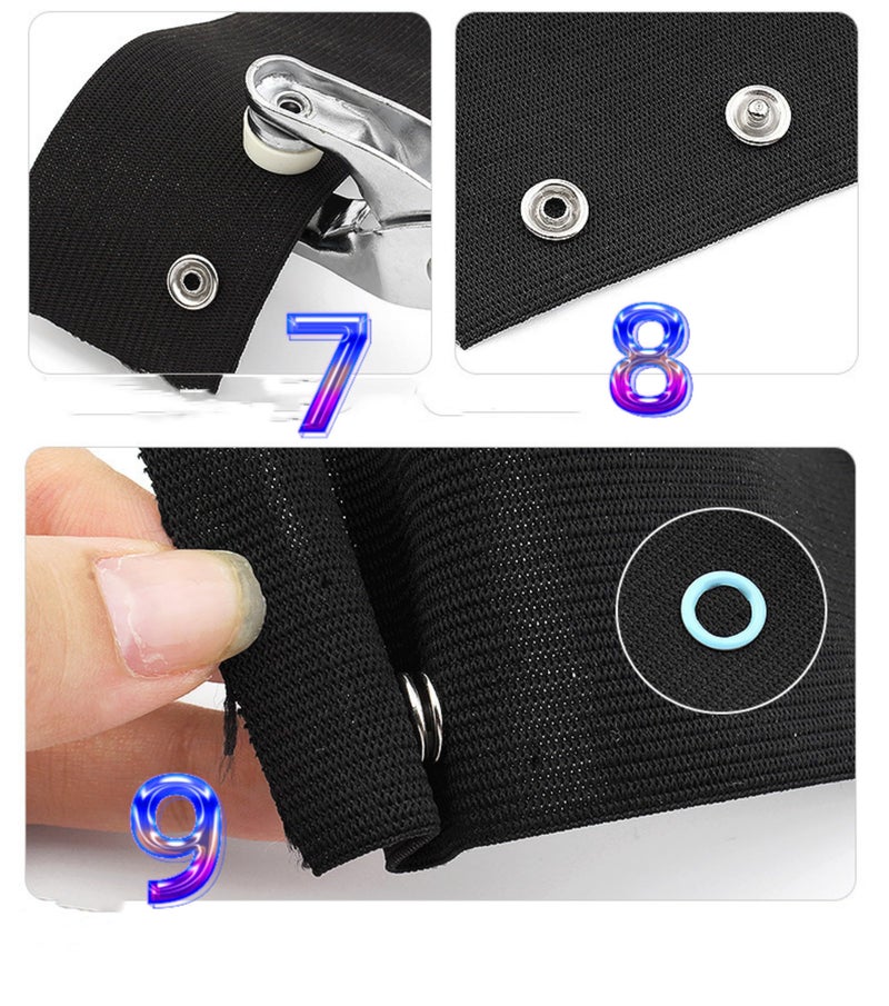 FANBODTA 100 Sets Metal 9.5mmSnaps Buttons, Five Claw Buckle Installation Plier Tool Set, Seam Free Invisibility Snap Fastener Plier Tool, Metal Prong Snaps Buttons for Clothing Leather Crafting Sewing - Image 4