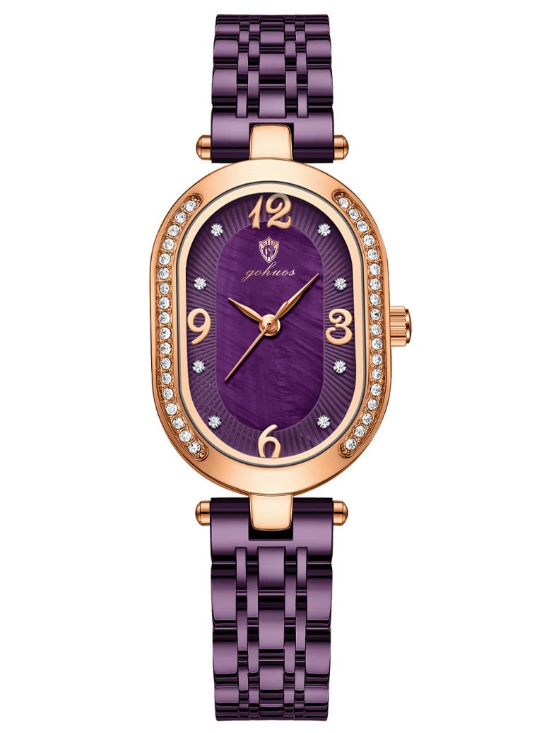 GOHUOS Women's Watch, Stainless Steel Quartz Waterproof Luxury Analog Wrist Watch -34mm - Image 4