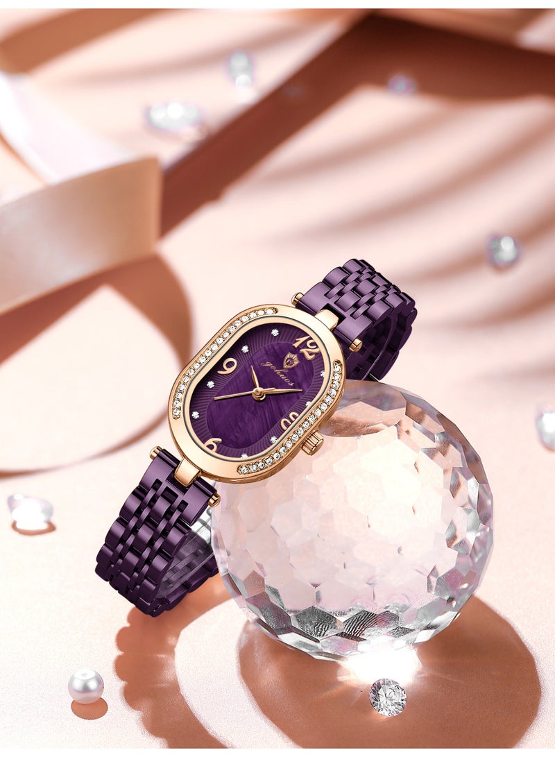 GOHUOS Women's Watch, Stainless Steel Quartz Waterproof Luxury Analog Wrist Watch -34mm - Image 1