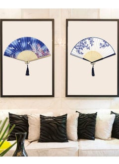 KASTWAVE 3 Pack Chinese Vintage Style Handheld Fan with Fabric Sleeve Silk Fan with Bamboo Frame and Elegant Tassel for Party Wedding Dancing Decoration  - Image 2