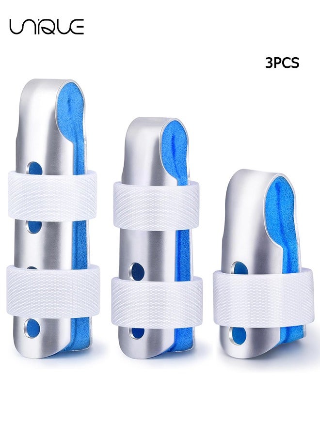 Unique - Finger Splint, 3PCS Finger Support Brace Finger Stabilizer for Broken Fingers Straightening Arthritis Knuckle Immobilization,Blue(3 Size) - Image 1