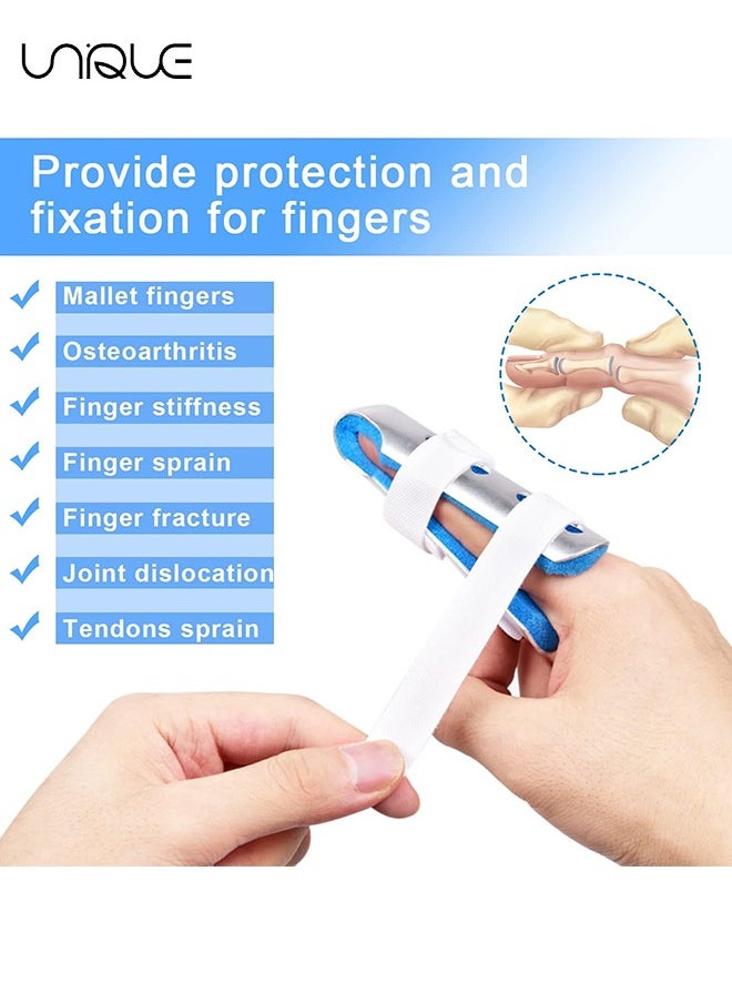Unique - Finger Splint, 3PCS Finger Support Brace Finger Stabilizer for Broken Fingers Straightening Arthritis Knuckle Immobilization,Blue(3 Size) - Image 1