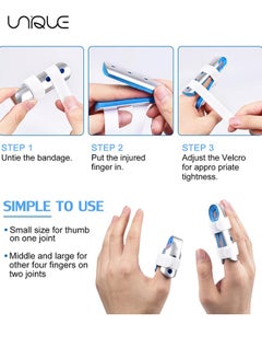 Unique Finger Splint, 3PCS Finger Support Brace Finger Stabilizer for Broken Fingers Straightening Arthritis Knuckle Immobilization,Blue(3 Size)  - Image 5