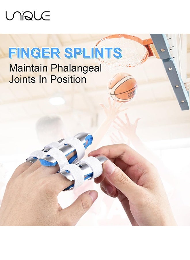 Unique - Finger Splint, 3PCS Finger Support Brace Finger Stabilizer for Broken Fingers Straightening Arthritis Knuckle Immobilization,Blue(3 Size) - Image 1