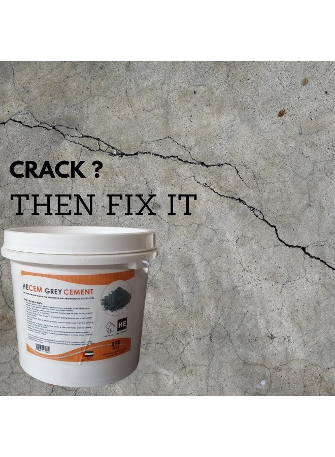 HASANAT ESSENTIALS دلو أساسيات 3 كجم مع مسحوق الأسمنت الرمادي والمجرفة - Image 4