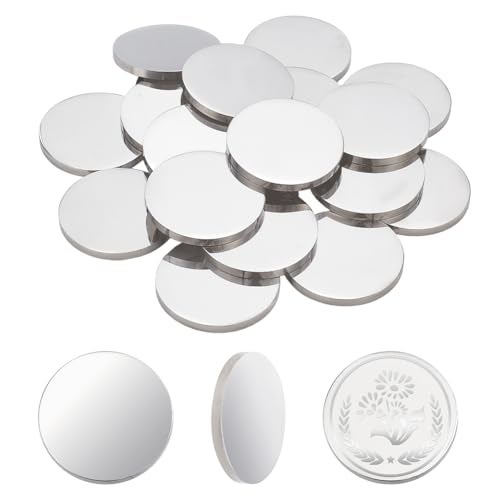 PH PandaHall 20PCS 1.25" Stainless Steel Coin Blanks Disc Engraving Challenge Coin 3mm Thick Circle Metal Disk Tags Stamping Blanks for DIY Crafts Engraving Stamping Collection Supplies - Image 1