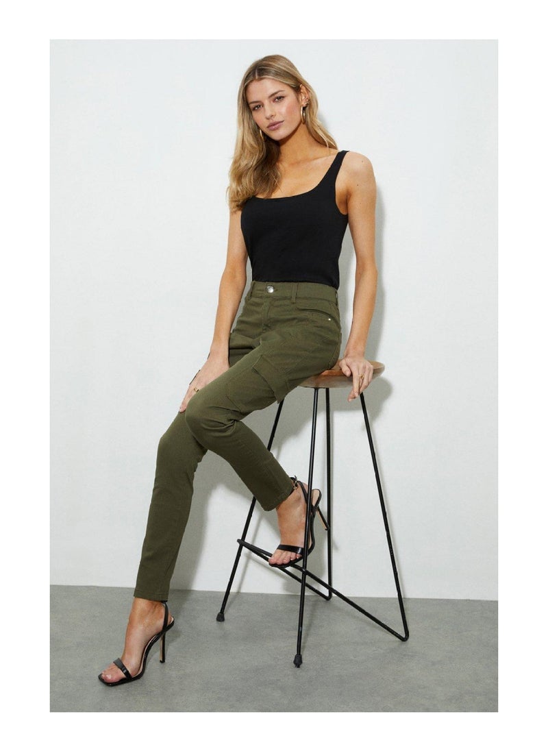 DOROTHY PERKINS - Khaki Utility Cargo Frankie Skinny Jeans - Image 1