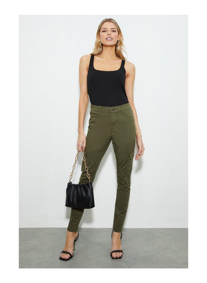 DOROTHY PERKINS - Khaki Utility Cargo Frankie Skinny Jeans - Image 1