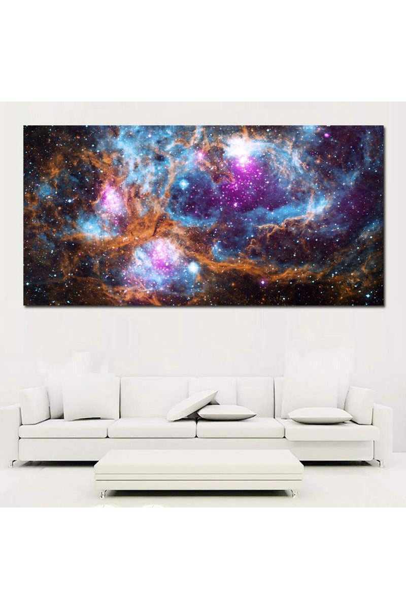 Nebula Canvas Painting Clouds Star Poster Prints Wall Art Printing Landscape Wall Pictures for Living Room Artwork Home Walls Decor 65x130cm Frameless - Image 1