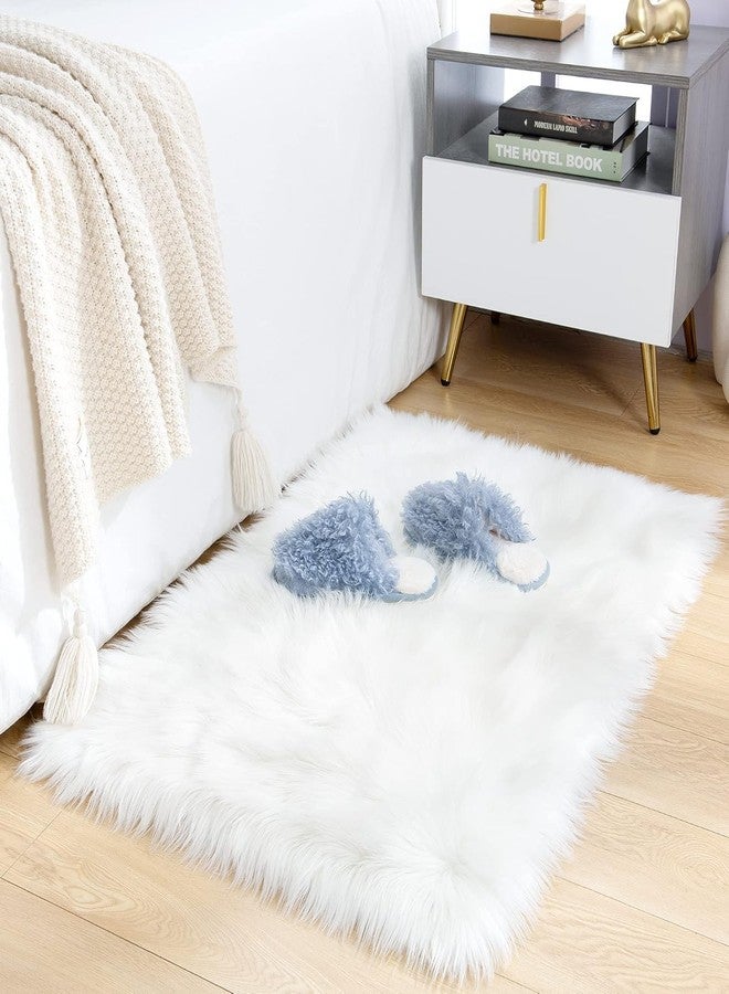 FOMQUAZLI Soft Absorbent Bathroom Mat 40x60cm - Non-Slip Washable Bedside Floor Rug for Home, Bedroom, Living Room, Kitchen, Entryway, Shower, Indoor Decorative Door Mat Home (White) - Image 4