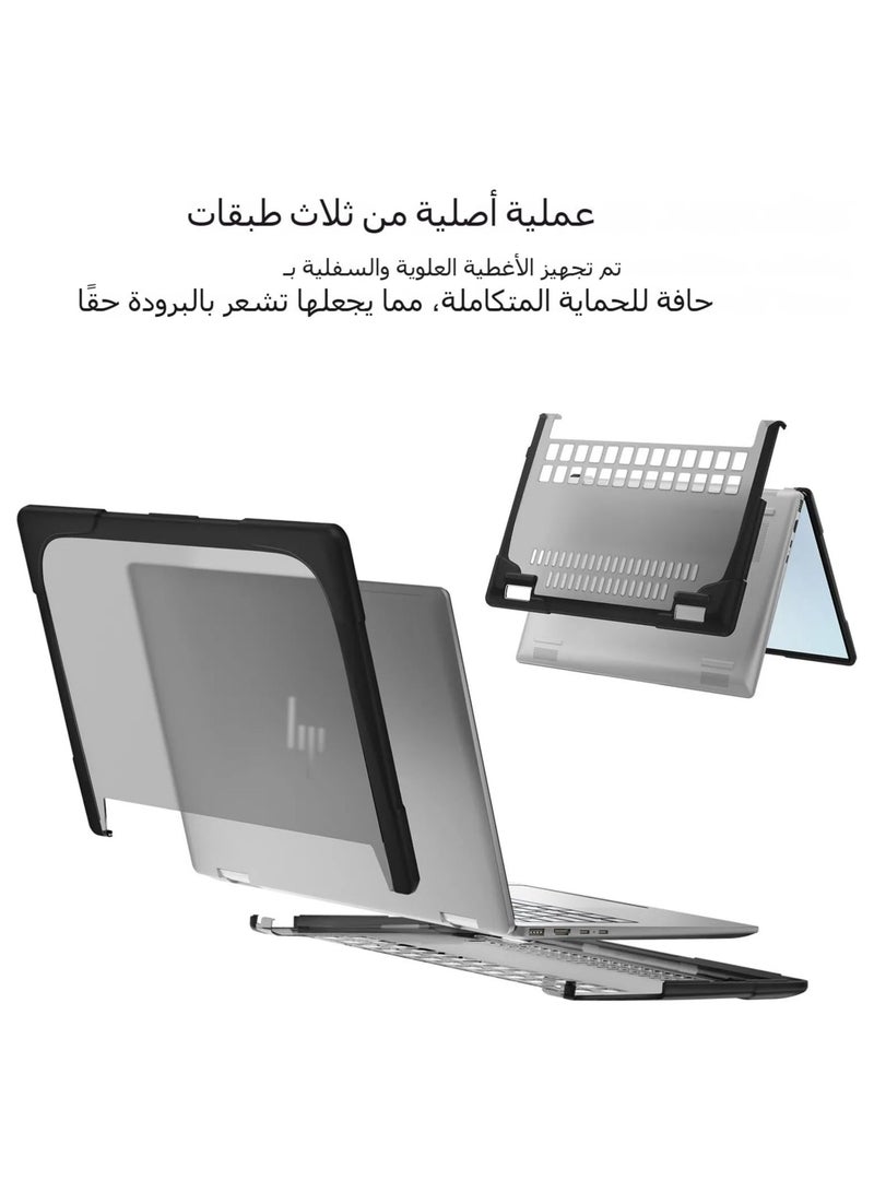 general Compatible 14 Inch HP Envy X360-14 2024 2-in-1 Laptop Case - Heavy Duty Rugged Hard Shell Cover Frosted Thermal and Drop Protection - Image 3