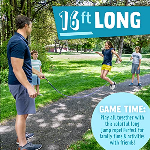 Just Jump It 16' Foot Single Jump Rope - Active Outdoor Youth Fitness - Double Dutch Length - Red Confetti - Image 2