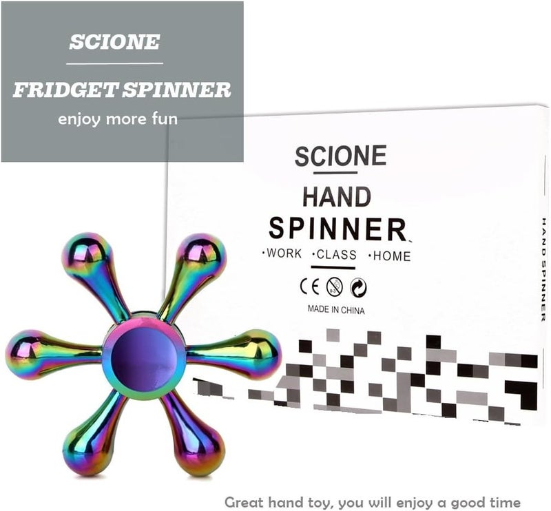 SCIONE لعبة سبينر معدنية من هدية عيد الحب، جميعها من الفولاذ المقاوم للصدأ مع محمل صامت، هدايا حفلات للأطفال والكبار، حشو أكياس الهدايا، هدية عيد ميلاد - لعبة تخفيف التوتر (عبوة من 5 قطع) - Image 5