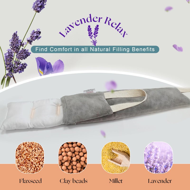 uncn Heating Pad for Neck Shoulders and Back Microwavable Lavender Scented, Washable Cover, 1.5 lbs Microwave Warm Wrap - Image 3