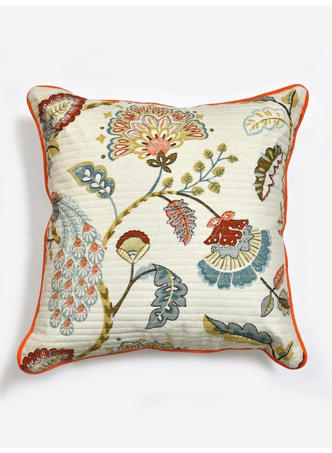 Clasiko Cotton Cushion Covers Set of 2; 24x24 Inches; Multicolor Peacock - Image 5