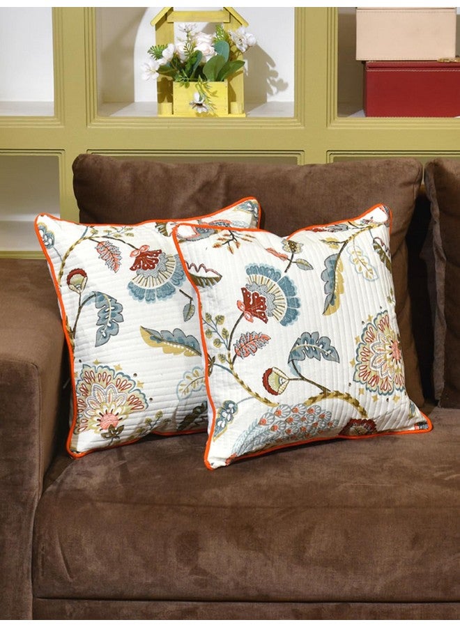 Clasiko Cotton Cushion Covers Set of 2; 24x24 Inches; Multicolor Peacock - Image 2