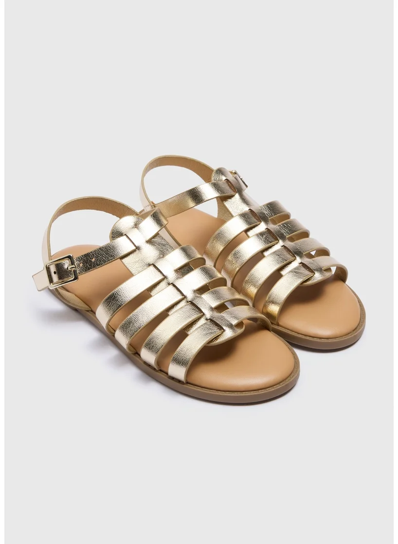 Matalan Girls Gold Gladiator Sandals