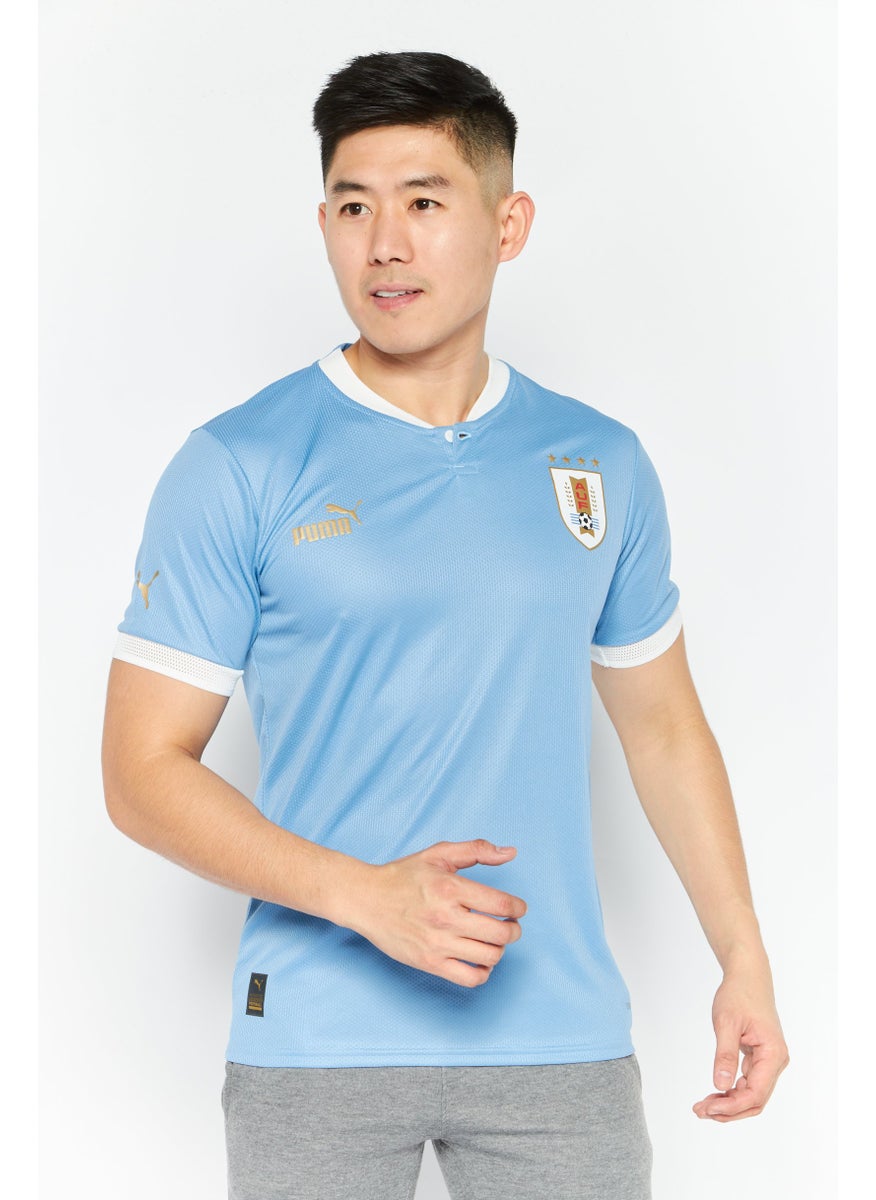 PUMA Men Sportswear Fit Short Sleeve Training Jersey, Sky Blue  - Image 1
