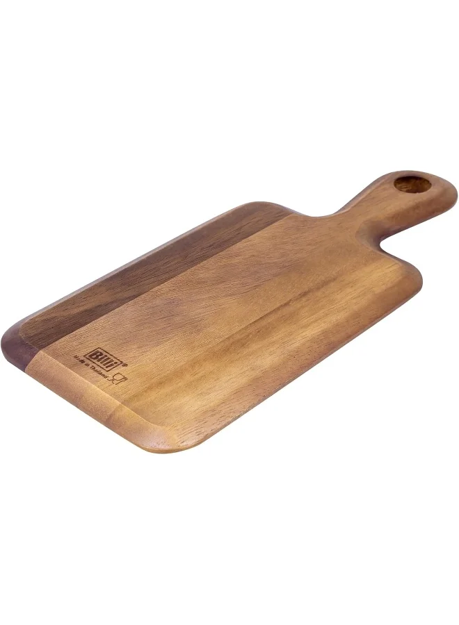 BILLI Billi Wooden Chopping Board with Handle - Acacia Wood Pizza Peel/Cutting Board/Serving Tray, Paddle