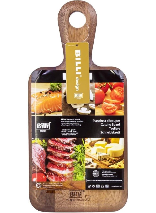 بيلي لوح تقطيع بيللي خشبي بمقبض - قشر بيتزا/لوح تقطيع/صينية تقديم من خشب الأكاسيا - Image 3
