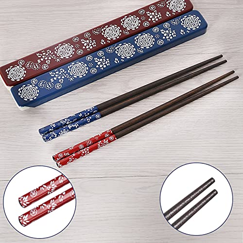 Youda Chopsticks Reusable Japanese Natural Wood Chopsticks 1 Pair with Case, Portable and Dishwasher Safe (Blue) - Image 5