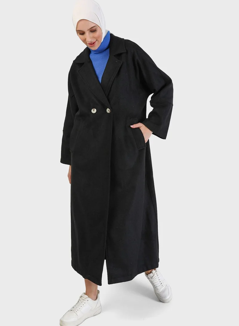 Refka by modanisa Longline Pocket Detail Coat