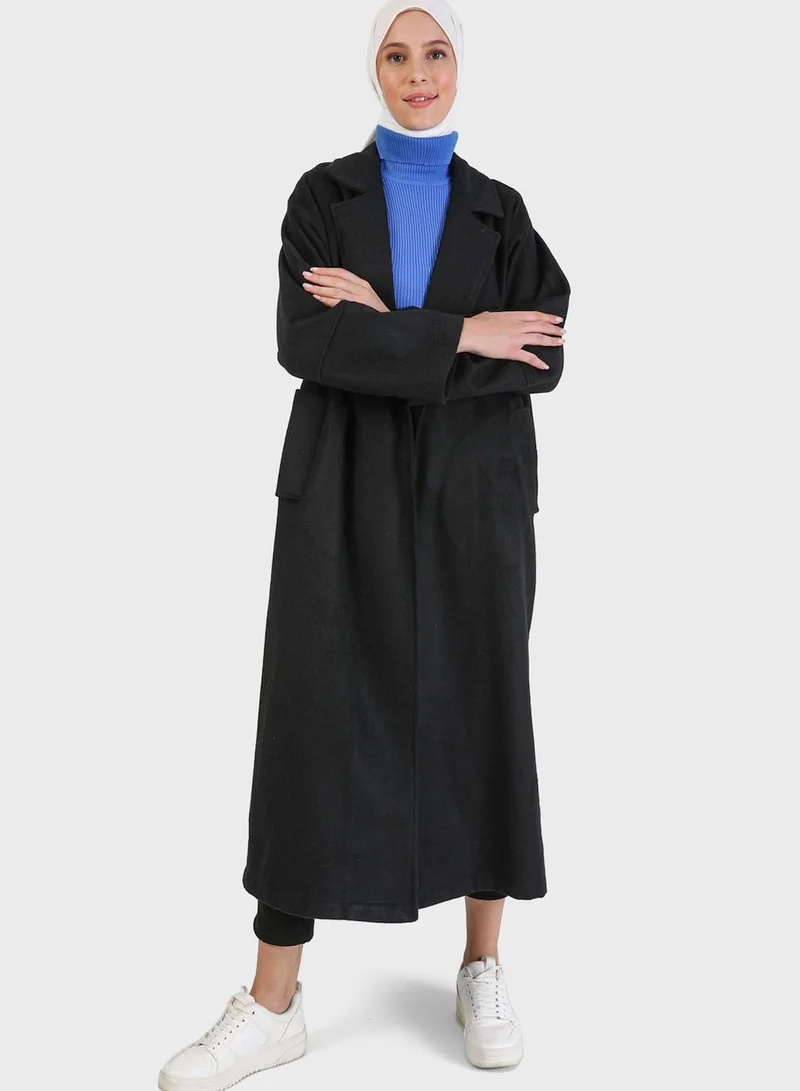 Refka by modanisa Longline Pocket Detail Coat