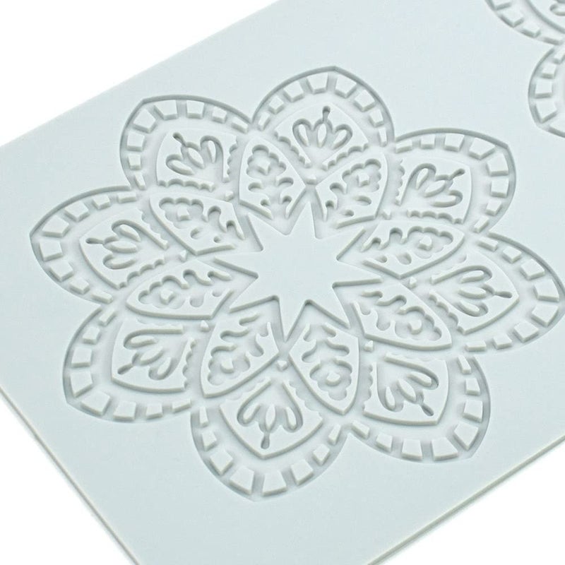 TUKE Hollow Snowflake Silicone Mold Chocolate Candy Fondant Mold 3D Embossing Silicone Mold Cake Fondant Silicone Mold Clay Mould for Cupcake Top Sugar Craft Cake Decoration (A_11.2x5.6x0.12inch) - Image 2