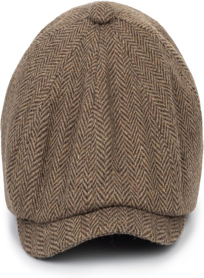 OVOY Boys Kids Vintage Baker-Boy-Hat Wool-Blend Beret Cabbie Newsies-Hat for 4 to 9 Years Old Coffee - Image 3