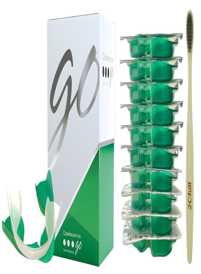 Opalescence Go 10% - Prefilled Teeth Whitening Trays Kit (10 Treatments - Hydrogen Peroxide - Mint - by Ultradent Products. Go Teeth Whitening Kit -Mint- Includes Toothbrush -5193-GO10-TB - Image 1