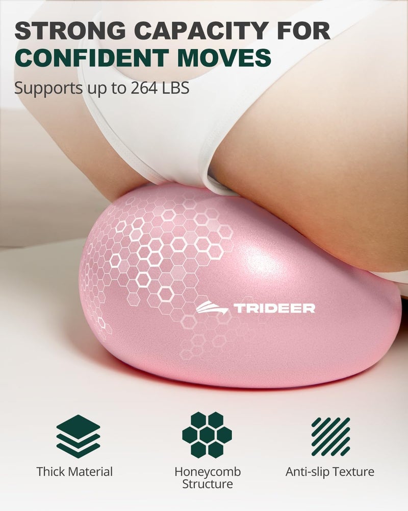 Trideer 9-Inch Pilates Ball, Small Exercise Ball for Yoga, Core Training, Physical Therapy, Balance, Stability and Stretching Pilates Equipment with Inflation Straw - Image 3