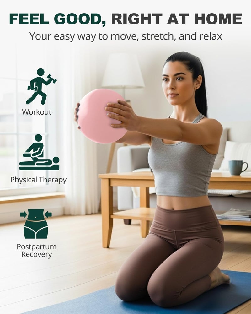 Trideer 9-Inch Pilates Ball, Small Exercise Ball for Yoga, Core Training, Physical Therapy, Balance, Stability and Stretching Pilates Equipment with Inflation Straw - Image 2