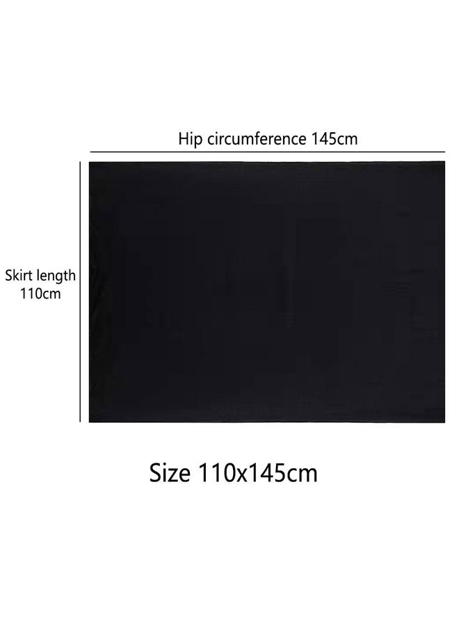 HAWAWA 2pcs Women Beach Sarong Bathing Suit Wrap Skirt Sheer Bikini Swimsuit Cover Ups 110cm Long Skirt Chiffon Scarf for Swimwear Black&White - Image 2
