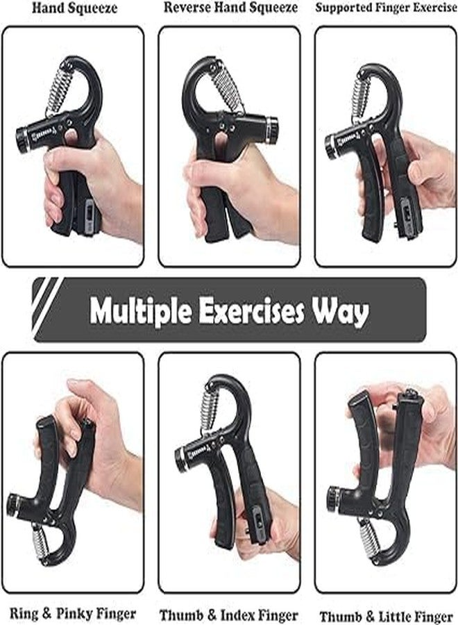IDEA CHASERS 5KG To 60KG Weight Adjustable Hight Quality Hand Gripper for Men & Women |Hand Grip|Finger Exerciser|Power Gripper|Hand Exerciser Equipment|Hand Strengtheners (BLACK WITH COUNT) - Image 5