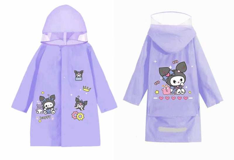 Generic Cute Kids Raincoat with Extended Backpack Flap TPV103 Purilolo (increase the extended bag position) 