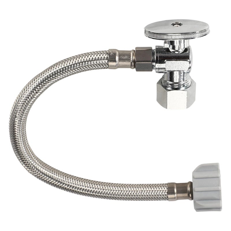 Sinbana Toilet Hose Water Supply Line Kit Include 12in Long 38 COMP x 78 BC Stainless Steel Toilet Connector Hose Replacement and 12 NOM Inlet x 38 ShutOff Valve and Escutcheon Plate - Image 2